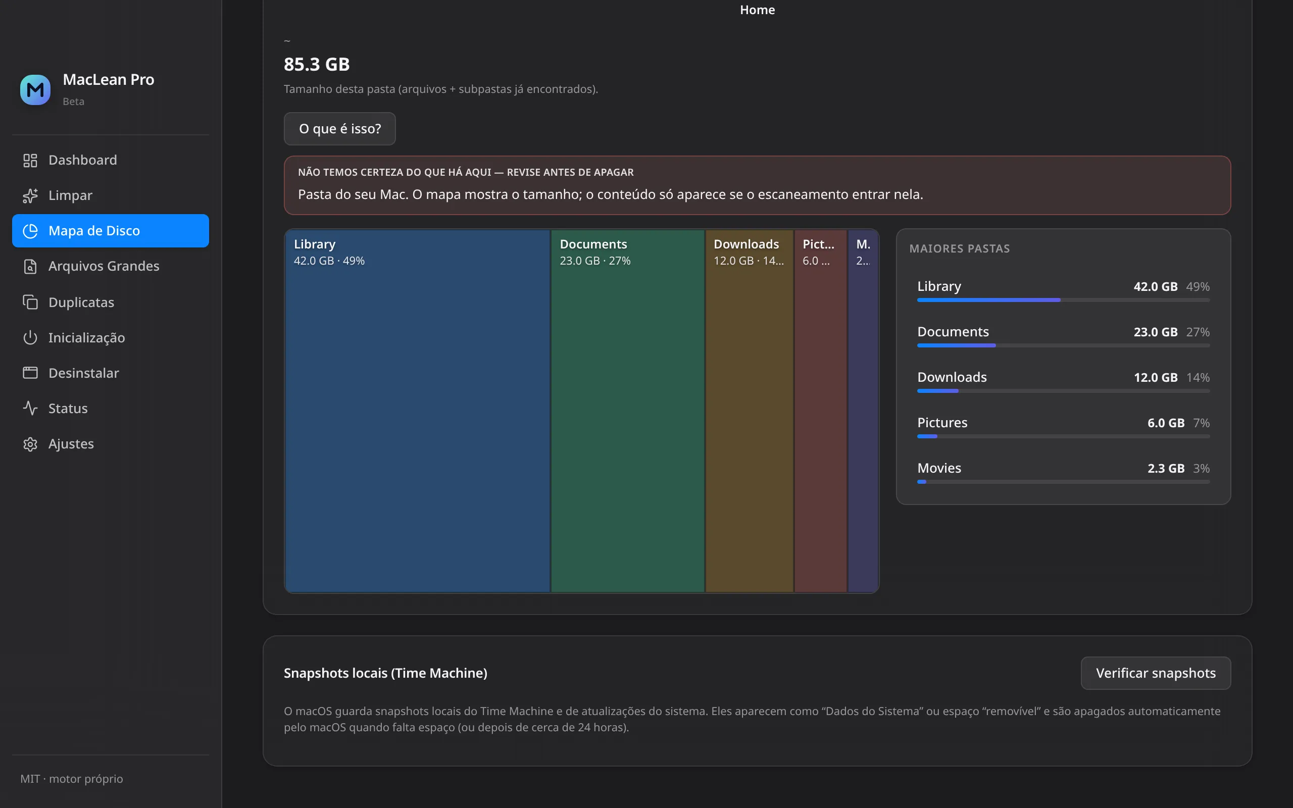MacLean Pro — Mapa de Disco