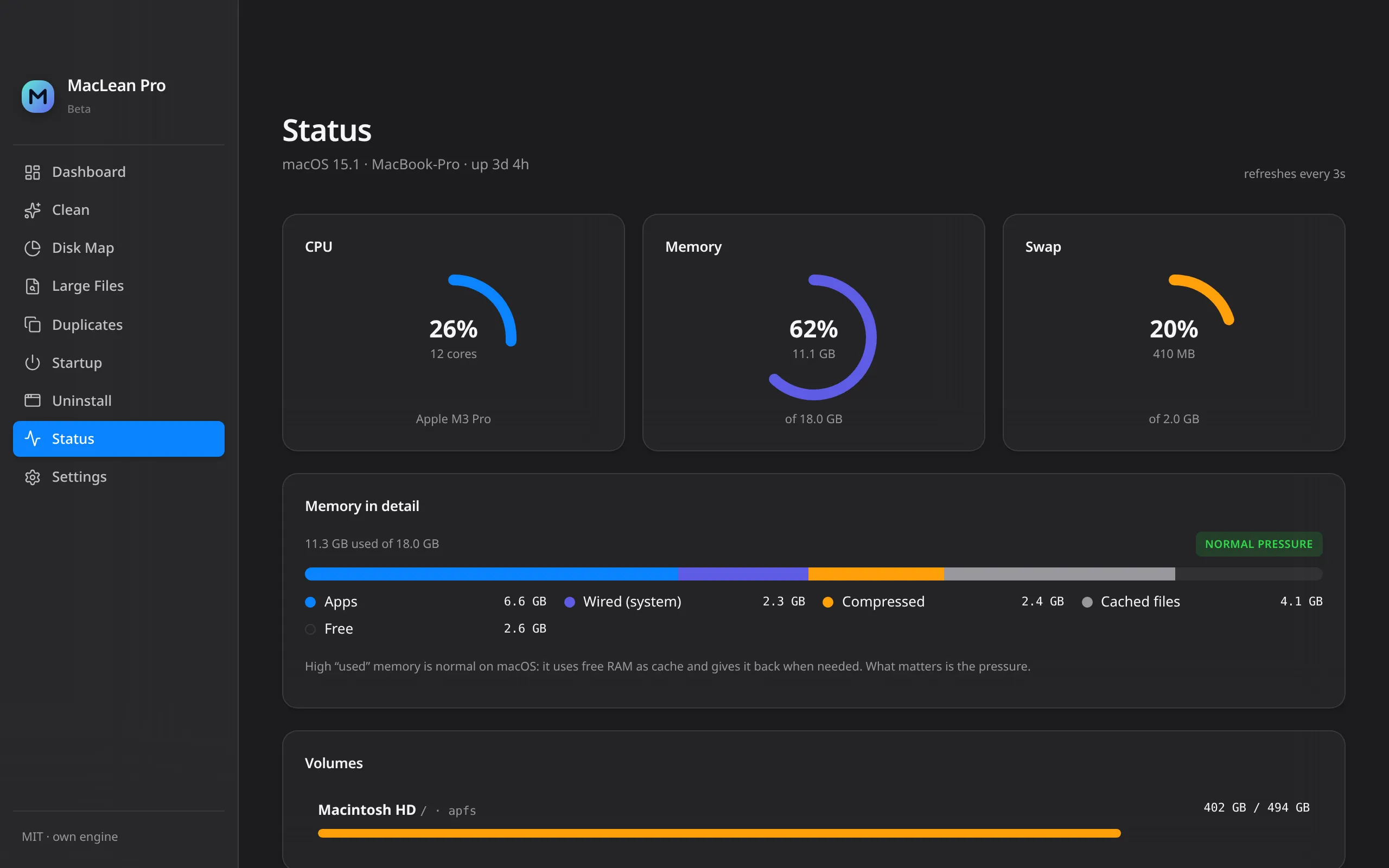 MacLean Pro — Live status