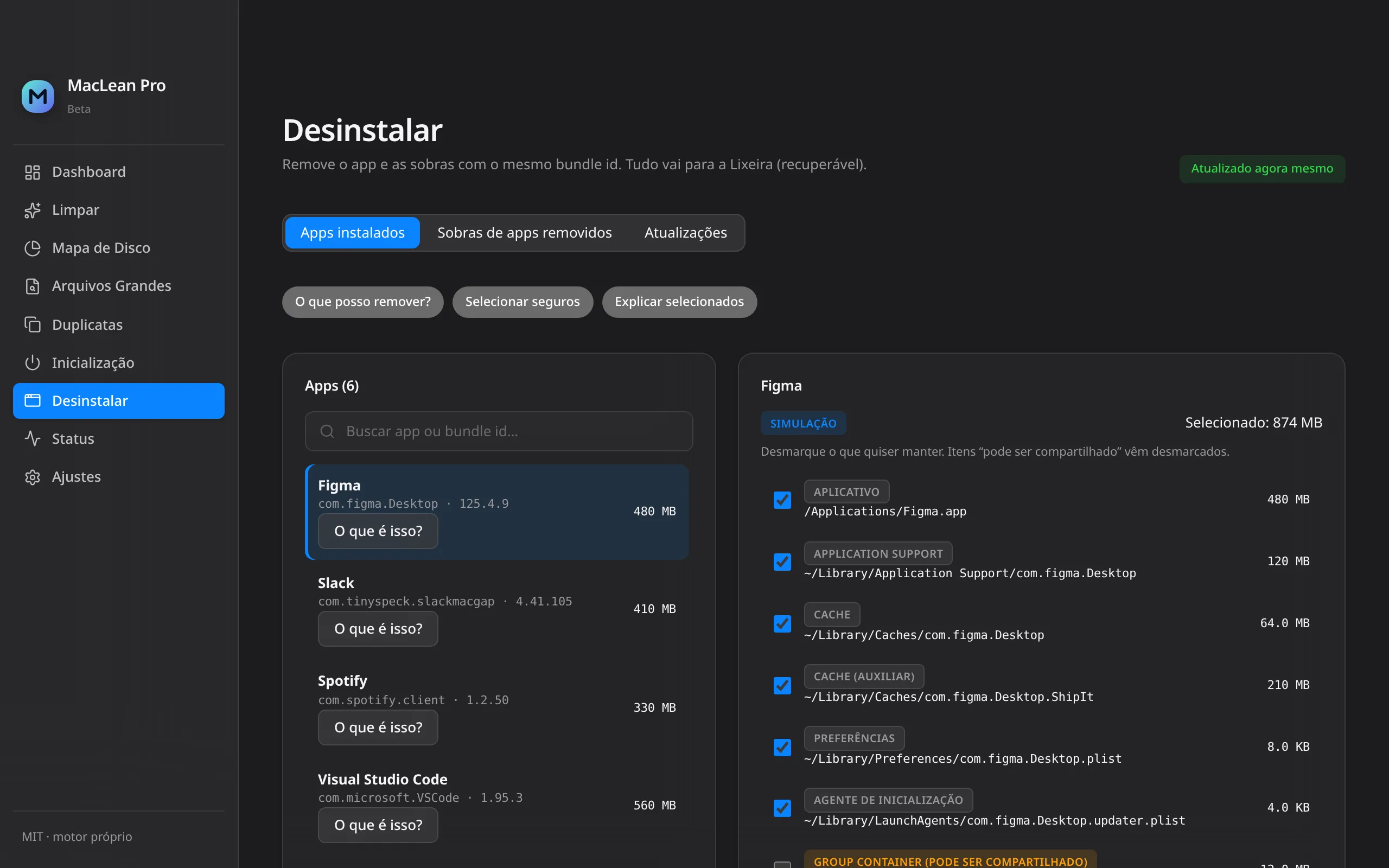 MacLean Pro — Desinstalar